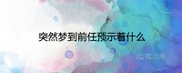 突然梦见前任预示着什么