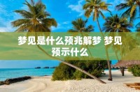 梦见解梦的预兆是什么?梦见预示着什么