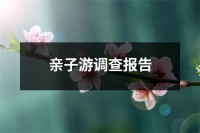 亲子游调查报告