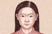 一个嘴唇像朱砂的女人,女人的嘴唇红润如朱砂色,饱满无发乌、残